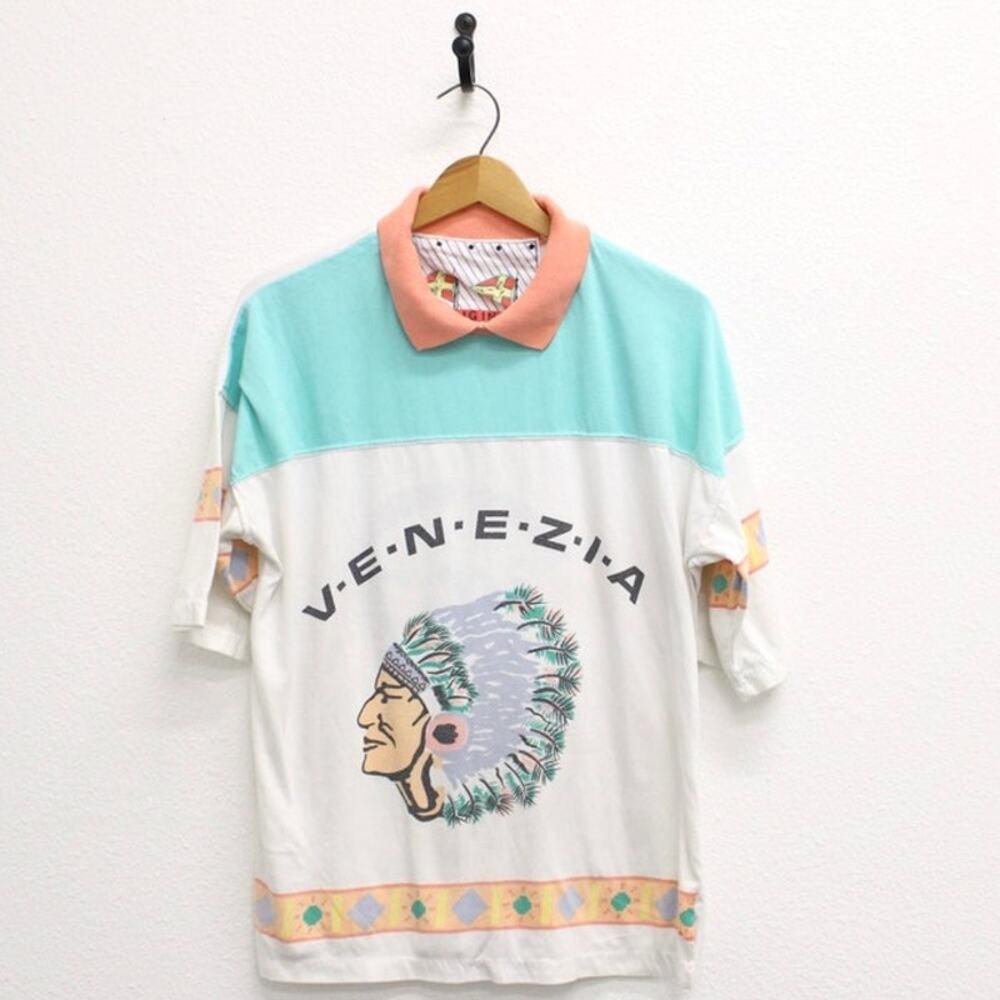 Vintage Venezia Sportswear Native American Indian T Shirt Large